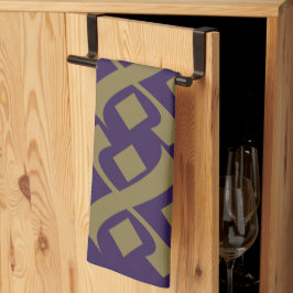 Bloei Elegant Paarse en donkerbeige Theedoek