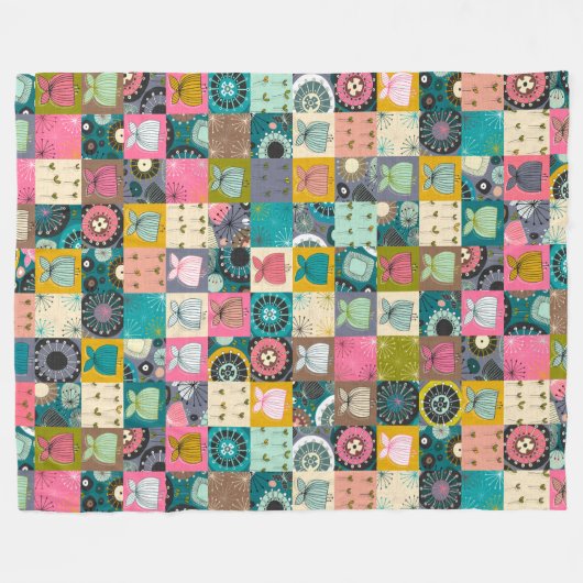 bloei fleece deken (Voorkant (Horizontaal))