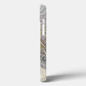 Bloei Goud Modern Abstract Fractale Bloem Naam Case-Mate iPhone Case (Achterkant / Links)