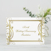 Bloei Goud Wit 50ste Huwelijksjubileum Kaart (Staand voorkant)