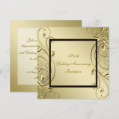 Bloei Goud Zwart 50ste Huwelijksjubileum Kaart (Voorkant / Achterkant)