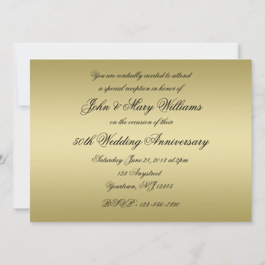 Bloei Gouden 50ste Trouwdag Kaart (Achterkant)