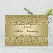 Bloei Gouden 50ste Trouwdag Kaart (Staand voorkant)