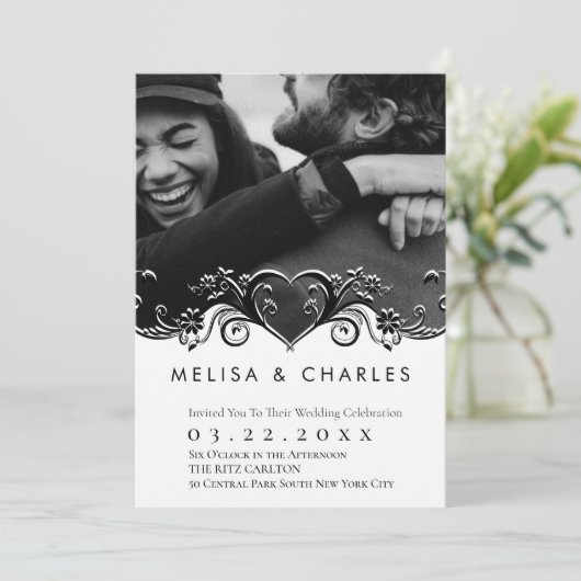 Bloei hart foto kaart (Staand voorkant)