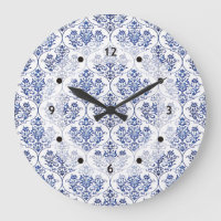 Bloei het Patroon van het Damast - blauw