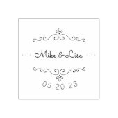 Bloei Huwelijksnamen Save the Date Rubberstempel (Afrduk)