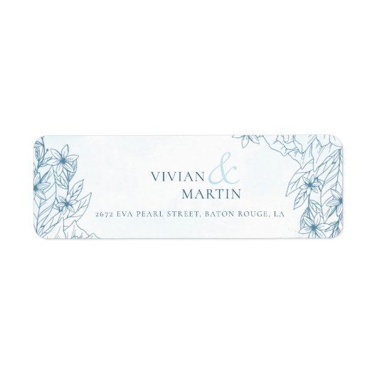 Bloei in de winter bruiloft adres etiket (Voorkant)