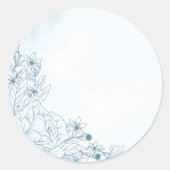 Bloei in de winter bruiloft ronde sticker (Voorkant)