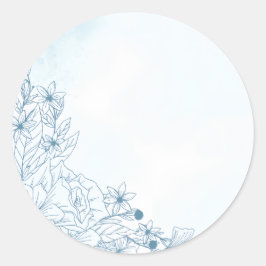 Bloei in de winter bruiloft ronde sticker