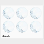 Bloei in de winter bruiloft ronde sticker (Vel)