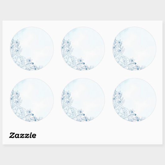 Bloei in de winter bruiloft ronde sticker (Vel)