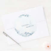 Bloei in de winter bruiloft ronde sticker (Envelop)