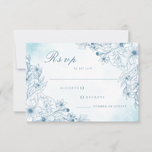Bloei in de winter bruiloft RSVP kaarten (Voorkant)