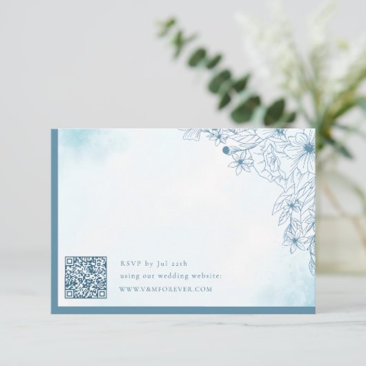 Bloei In De Winter QR-code RSVP-kaarten RSVP Kaartje (Staand voorkant)