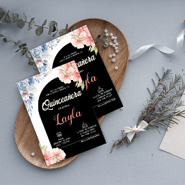 Bloei in Quinceañera! Boho Floral Mis Quince Kaart