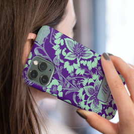 Bloei in stijl paarse minimalistische bloem Case-Mate iPhone case