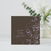 Bloei/krullen bladeren/chocolade/sering/lavendel kaart (Staand voorkant)