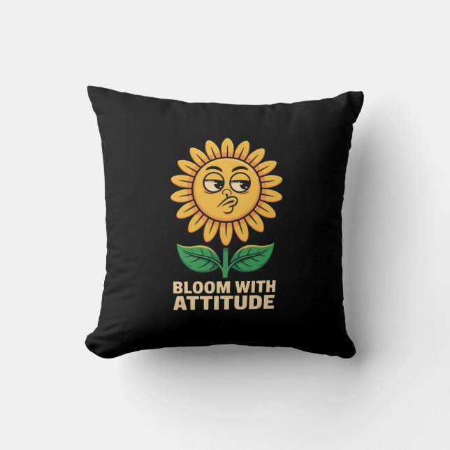 Bloei met Attitude Sierkussen – Sassy Zonnebloem (Voorkant)