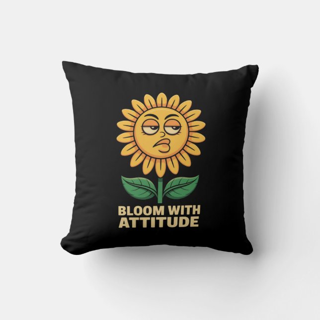 Bloei met Attitude Sierkussen – Sassy Zonnebloem (Voorkant)