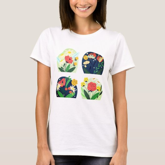 Bloei met bloemen Dames T-shirt (Voorkant)