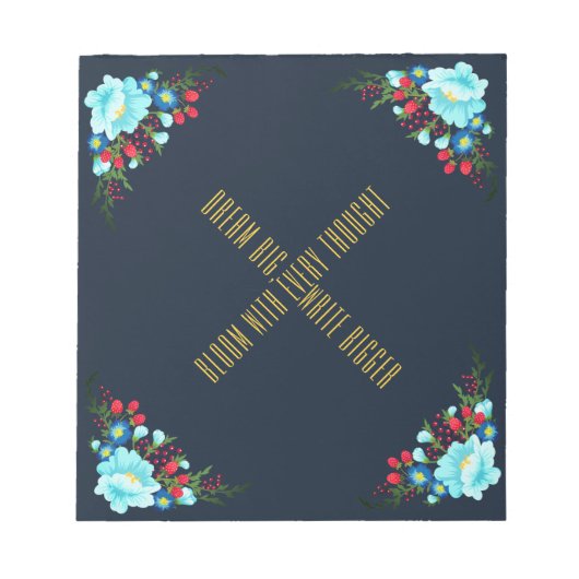 Bloei met elke gedachte notitieblok (Voorkant)