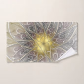 Bloei met gouden moderne abstracte fractalbloem bad handdoek (Handdoek)