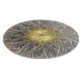 Bloei met gouden moderne abstracte fractalbloem snijplank (Hoek)