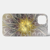 Bloei met gouden moderne abstracte fractale bloem Case-Mate iPhone case (Achterkant (horizontaal))