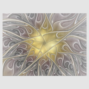 Bloei met gouden moderne abstracte fractale bloem tissuepapier