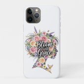 Bloei met Grace Bloemen Inspirerend Quote Design Case-Mate iPhone Case (Achterkant)
