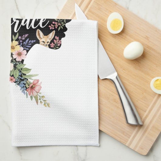 Bloei met Grace Elegante Bloemen Inspirerend Kunst Theedoek (Quarter Fold)