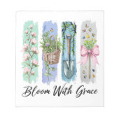 Bloei met Grace Garden Bloemenkunst Notitieblok (Voorkant)