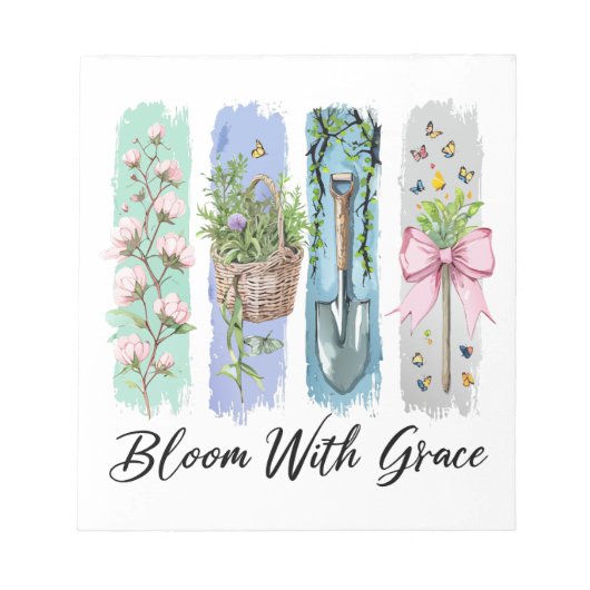 Bloei met Grace Garden Bloemenkunst Notitieblok (Voorkant)