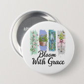Bloei met Grace Garden Bloemenkunst Ronde Button 7,6 Cm (Voorkant /achterkant)