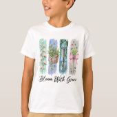 Bloei met Grace Garden Bloemenkunst T-shirt (Voorkant)
