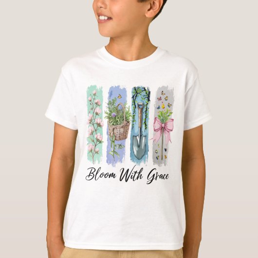 Bloei met Grace Garden Bloemenkunst T-shirt (Voorkant)