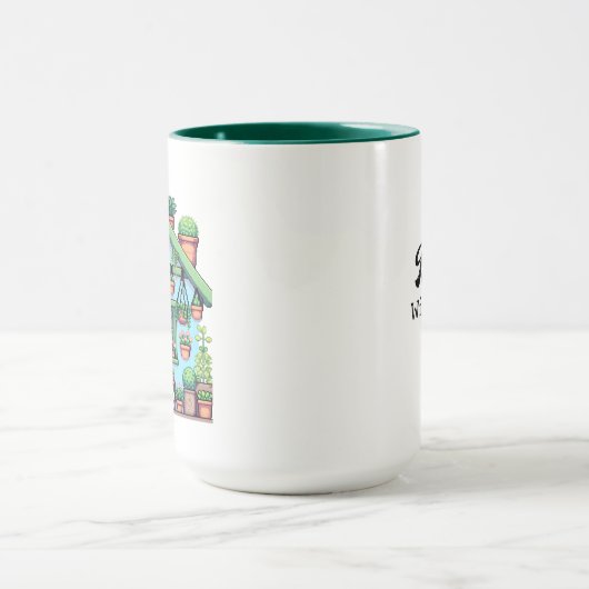 Bloei met Grace | Kawaii Meisje met Planten Mok (Midden)