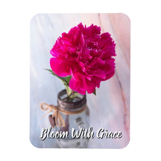 Bloei met Grace Paarse pioen in vaas Magneet (Verticaal)
