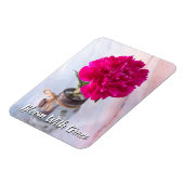 Bloei met Grace Paarse pioen in vaas Magneet (Linkerzijde)