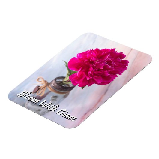 Bloei met Grace Paarse pioen in vaas Magneet (Linkerzijde)