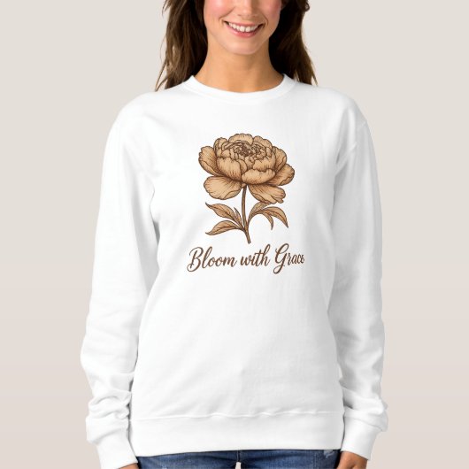 Bloei met Grace Vintage Bloem Trui (Voorkant)
