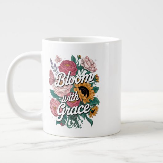 Bloei met gratie grote koffiekop (Links)