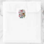Bloei met gratie vierkante sticker (Tas)