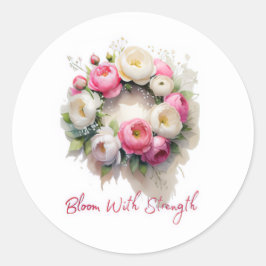 Bloei met kracht, klassieke Mok Ronde Sticker