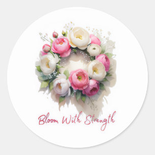 Bloei met kracht, klassieke mok ronde sticker