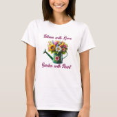 Bloei met Liefde Tuin met Hart T-shirt (Voorkant)