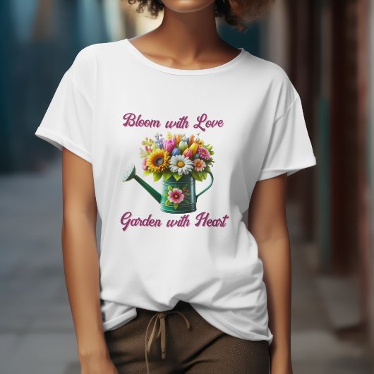 Bloei met Liefde Tuin met Hart T-shirt