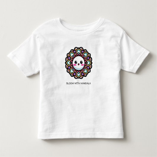 Bloei met Mandala Flower Design Kinder Shirts (Voorkant)