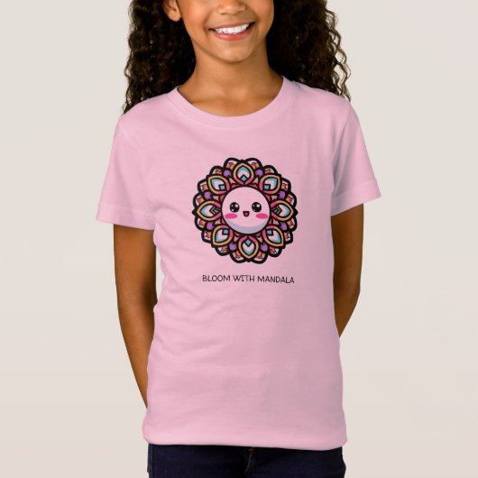 Bloei met Mandala Flower Design T-shirt (Voorkant)