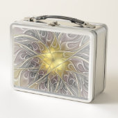 Bloei met moderne abstracte fractale bloem in goud (Voorkant)